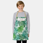 Tropisch olievlekken flespatroon met botanische bl schort (Gedragen)