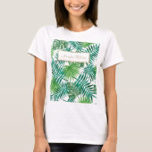 Tropisch olievlekken flespatroon met botanische bl t-shirt (Voorkant)