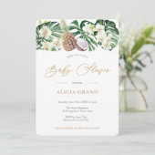 Tropisch olievlekken Verfijnd Baby shower Kaart (Staand voorkant)
