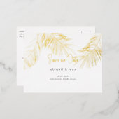 Tropisch olievoud Gold Weddenschap bespaart onze d Folie Uitnodiging Briefkaart (Voorkant / Achterkant)