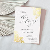 Tropisch olievraaggoud folie uitnodiging