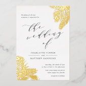 Tropisch olievraaggoud folie uitnodiging (Voorkant)