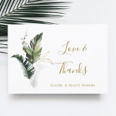 Tropisch olievrije bruiloft Hartelijk dank Bedankkaart