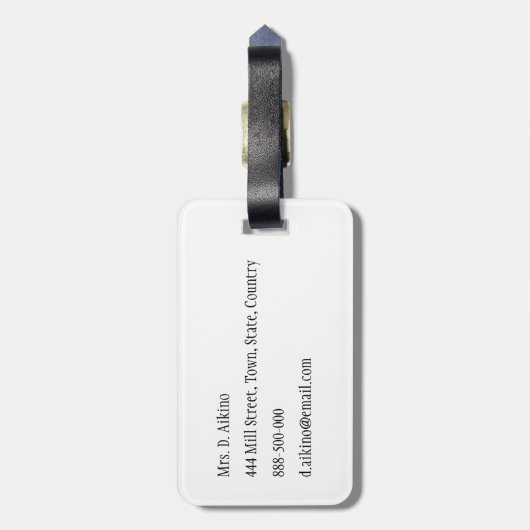 Tropisch onbewoond bagagelabel (Achterkant verticaal)