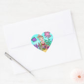 Tropisch onder het Zee Roze Zeemeermin Hart Sticker (Envelop)