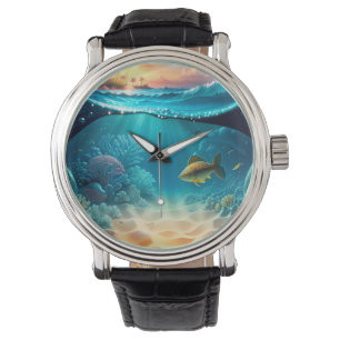 Tropisch onderwaterlandschap horloge