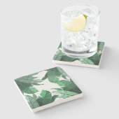 Tropisch Onderzetter van de Banaan Leaf Print Marb (Zijkant)