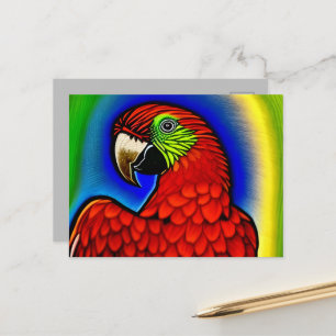 Tropisch onderzoek: Abstract trillende papegaaiwer Briefkaart