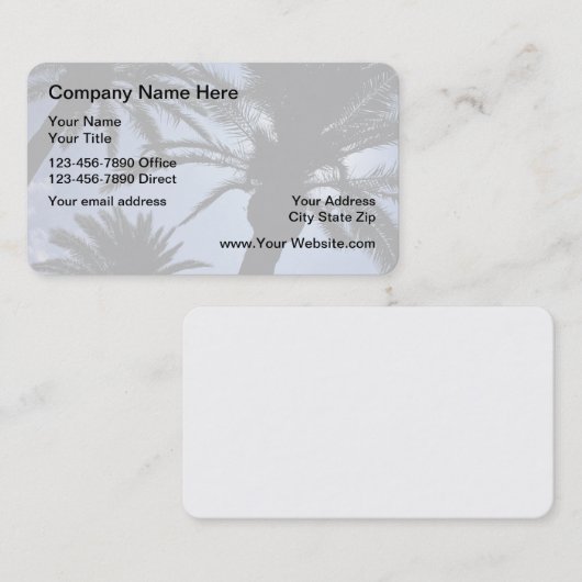 Tropisch onroerend goed visitekaartje (Voorkant / Achterkant)