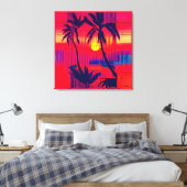 Tropisch ontsnappingsfantasie canvas afdruk (Insitu (Slaapkamer))