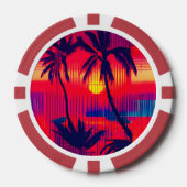 Tropisch ontsnappingsfantasie poker chips (Voorkant)