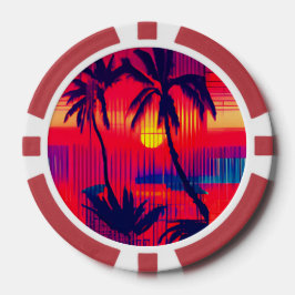 Tropisch ontsnappingsfantasie poker chips