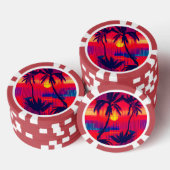 Tropisch ontsnappingsfantasie poker chips (Opstapeling)