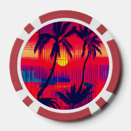 Tropisch ontsnappingsfantasie poker chips