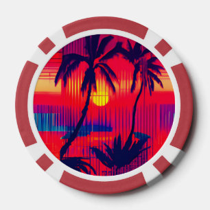 Tropisch ontsnappingsfantasie poker chips