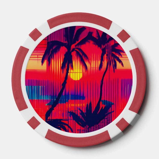 Tropisch ontsnappingsfantasie poker chips (Achterkant)