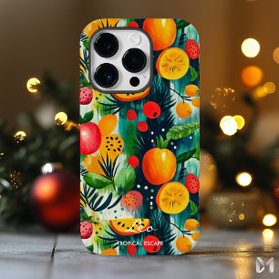 Tropisch Ontsnappingsfruitontwerp met Oranje en Gr Case-Mate iPhone 14 Pro Hoesje