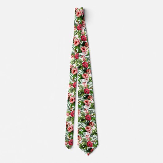 Tropisch ontwerp Man Necktie Stropdas (Achterkant)