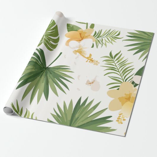Tropisch ontwerp Wrapping Paper Cadeaupapier (Uitgerold)