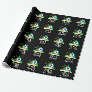 Tropisch Oog-land Grappig Eiland Pun Donkere BG Cadeaupapier