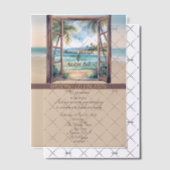 Tropisch Open Raam Oceaan Strand Vellum Uitnodigingen (Offset (Uitnodiging))