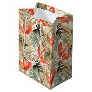 Tropisch Oranje Anthurium Bloemig Bruidsfeest Medium Cadeauzakje