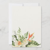 Tropisch Oranje blad met botanische repetitie Dinn Kaart (Achterkant)