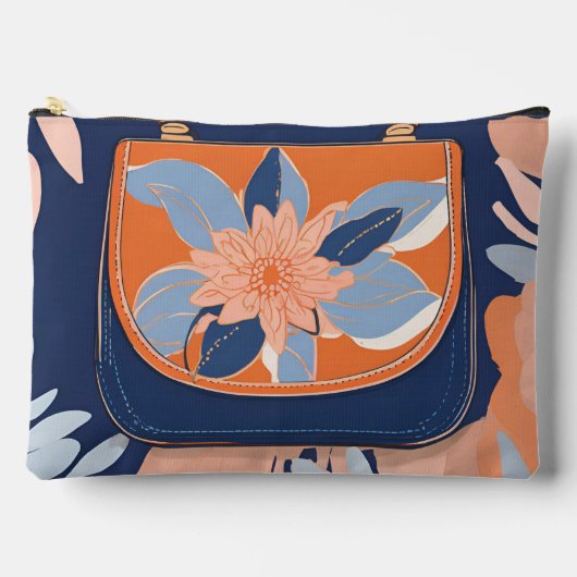Tropisch Oranje Blauwe AI-kunst Etui (Voorkant)
