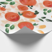 Tropisch Oranje en bladpatroon Cadeaupapier (Hoek)