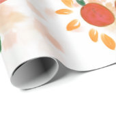 Tropisch Oranje en bladpatroon Cadeaupapier (Rol Hoek)