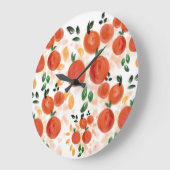 Tropisch Oranje en bladpatroon Grote Klok (Hoek)