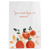 Tropisch Oranje en bladpatroon Medium Cadeauzakje (Achterkant)