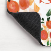 Tropisch Oranje en bladpatroon, monogrammen Muismat (Hoek)