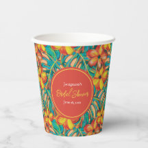 Tropisch Oranje en Geel Bloemstuk Bruidsshower