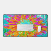 Tropisch Oranje en warm roze decoratieve Dahlia Bureaumat (Keyboard & Muis)