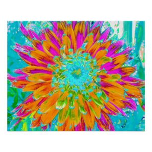 Tropisch Oranje en warm roze decoratieve Dahlia Perfect Poster