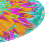 Tropisch Oranje en warm roze decoratieve Dahlia Snijplank (Hoek)