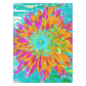 Tropisch Oranje en warm roze decoratieve Dahlia Tafelkleed (Voorkant)