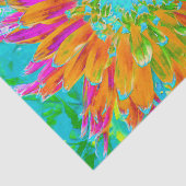 Tropisch Oranje en warm roze decoratieve Dahlia Tissuepapier (Detail)