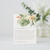 Tropisch Oranje groen botanisch huwelijk — details Informatiekaartje (Staand voorkant)