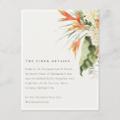 Tropisch Oranje groen botanisch huwelijk — details Informatiekaartje (Voorkant)