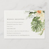 Tropisch Oranje groen botanisch huwelijk Informatiekaartje (Voorkant)