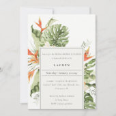 Tropisch Oranje Groen Botanisch Vrijgezellenfeest Kaart (Voorkant)