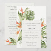 Tropisch Oranje Groen Botanisch Vrijgezellenfeest Kaart (Voorkant / Achterkant)