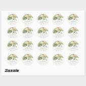 Tropisch Oranje Groen Leafy Botanisch Adres Ronde Sticker (Vel)