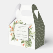 Tropisch Oranje groene blad botanische bruiloft Me Bedankdoosjes (Achterkant)