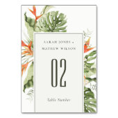 Tropisch Oranje Groene Laffy Botanical Wedding Kaart (Voorkant)