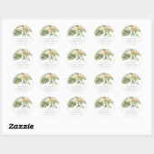 Tropisch Oranje Groene Laffy Botanical Wedding Ronde Sticker (Vel)