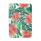 Tropisch oranje hibiscus badmat (Voorkant Verticaal)