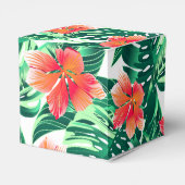 Tropisch oranje hibiscus bedankdoosjes (Achterkant)